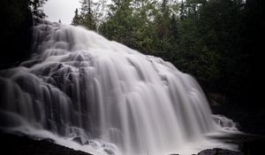 Превью обои водопад, каскад, долгая выдержка, природа