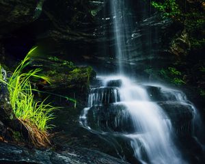 Превью обои водопад, каскад, камни, природа
