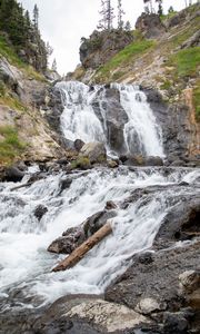 Превью обои водопад, каскад, камни, скалы, природа