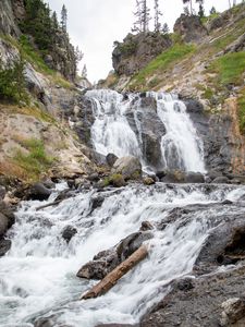 Превью обои водопад, каскад, камни, скалы, природа