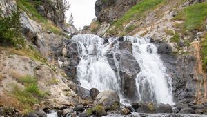 Превью обои водопад, каскад, камни, скалы, природа