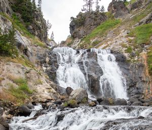 Превью обои водопад, каскад, камни, скалы, природа