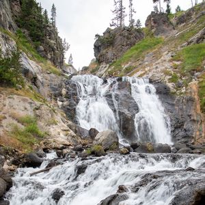 Превью обои водопад, каскад, камни, скалы, природа