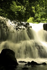 Превью обои водопад, каскад, пейзаж, природа, деревья