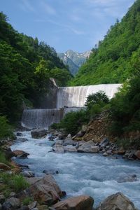 Превью обои водопад, каскад, вода, горы, пейзаж, природа