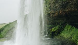 Превью обои водопад, обрыв, каменный, вода, брызги