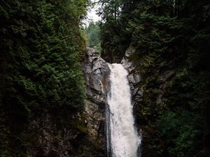 Превью обои водопад, обрыв, поток, вода, природа