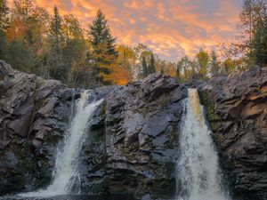 Превью обои водопад, обрыв, река, вода, пейзаж