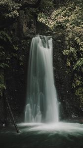 Превью обои водопад, обрыв, вода, поток, природа