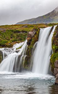 Превью обои водопад, обрыв, вода, пейзаж