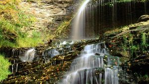 Превью обои водопад, осень, природа