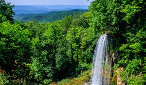 Превью обои водопад, пейзаж, деревья, природа