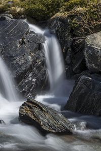 Превью обои водопад, пейзаж, камни, природа, длинная выдержка