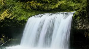 Превью обои водопад, пейзаж, природа, деревья, растения