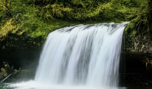 Превью обои водопад, пейзаж, природа, деревья, растения