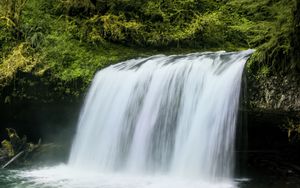 Превью обои водопад, пейзаж, природа, деревья, растения