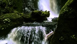 Превью обои водопад, пейзаж, природа, камни