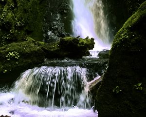 Превью обои водопад, пейзаж, природа, камни