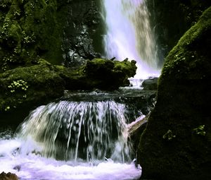 Превью обои водопад, пейзаж, природа, камни