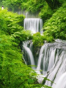 Превью обои водопад, пейзаж, растения, природа