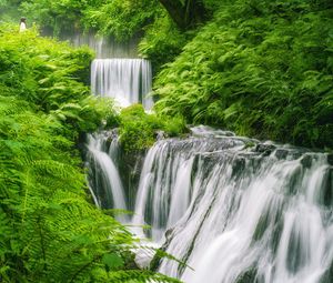 Превью обои водопад, пейзаж, растения, природа