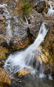 Превью обои водопад, пейзаж, вода, камни, природа