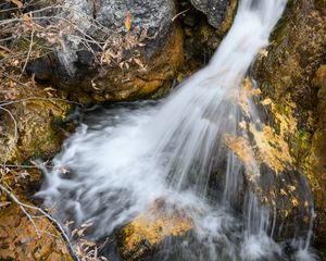 Превью обои водопад, пейзаж, вода, камни, природа