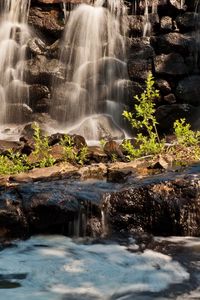 Превью обои водопад, пена, река, горы