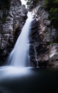 Превью обои водопад, поток, камни, скалы, вода