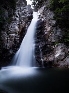 Превью обои водопад, поток, камни, скалы, вода