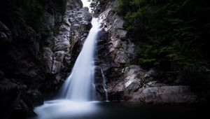 Превью обои водопад, поток, камни, скалы, вода