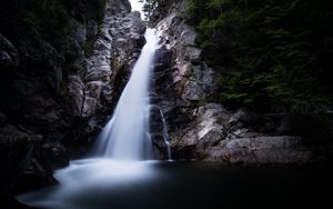 Превью обои водопад, поток, камни, скалы, вода