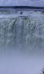 Превью обои водопад, поток, стена