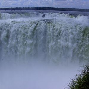 Превью обои водопад, поток, стена