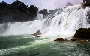 Превью обои водопад, поток, вода, камни