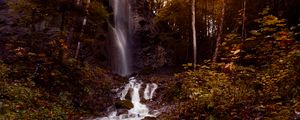 Превью обои водопад, поток, вода, камни, деревья