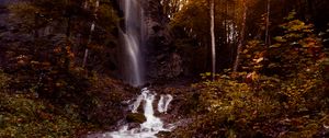 Превью обои водопад, поток, вода, камни, деревья