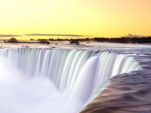 Превью обои водопад, поток, вода, горизонт