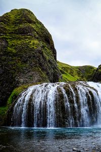 Превью обои водопад, река, камни, течение