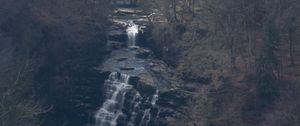 Превью обои водопад, река, лес, деревья, пейзаж