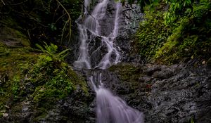 Превью обои водопад, река, ручей, скала, вода