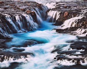 Превью обои водопад, река, течение, вода