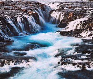 Превью обои водопад, река, течение, вода