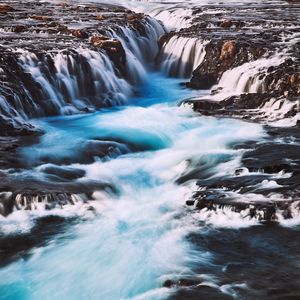 Превью обои водопад, река, течение, вода
