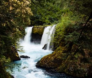 Превью обои водопад, река, вода, поток, природа