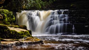 Превью обои водопад, река, вода, поток, пейзаж, природа