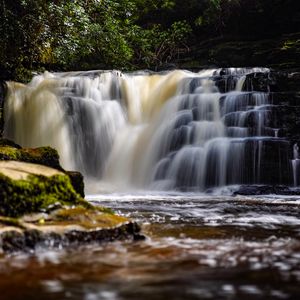 Превью обои водопад, река, вода, поток, пейзаж, природа