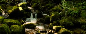 Превью обои водопад сен-николя, франция, водопад, камни, растения, пейзаж, природа