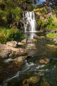 Превью обои водопад, скалы, камни, поток, течение