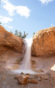 Превью обои водопад, скалы, камни, каменный, поток